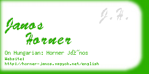 janos horner business card